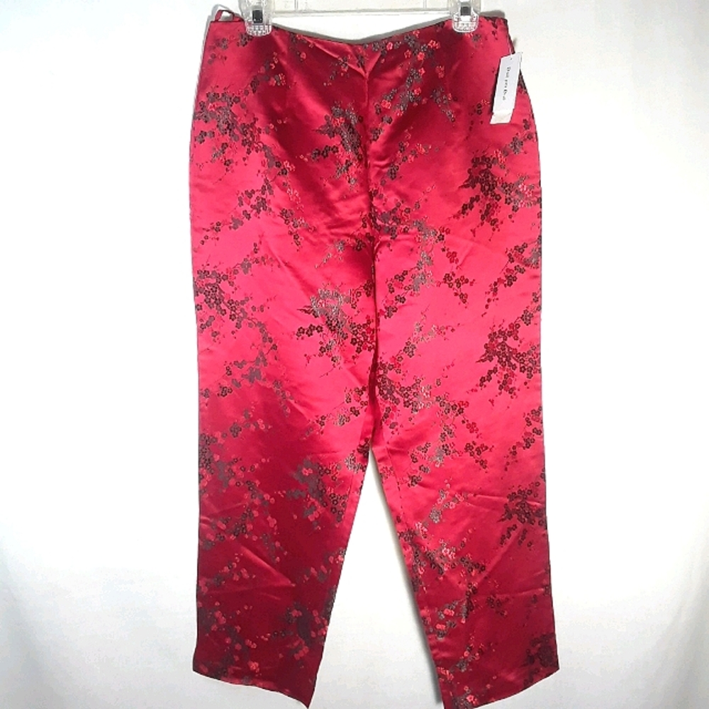 Due per Due red floral print Madam Butterfly pants